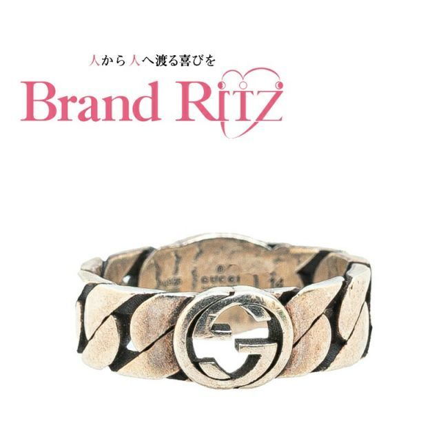 中古 グッチ インターロッキングG リング 指輪 #14 SV925 シルバー