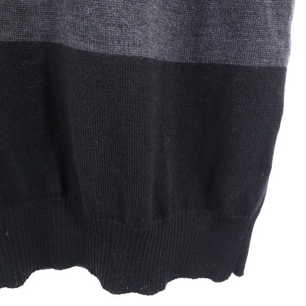 バーバリー ハーフジップ 長袖 セーター L ブラック×グレー BURBERRY