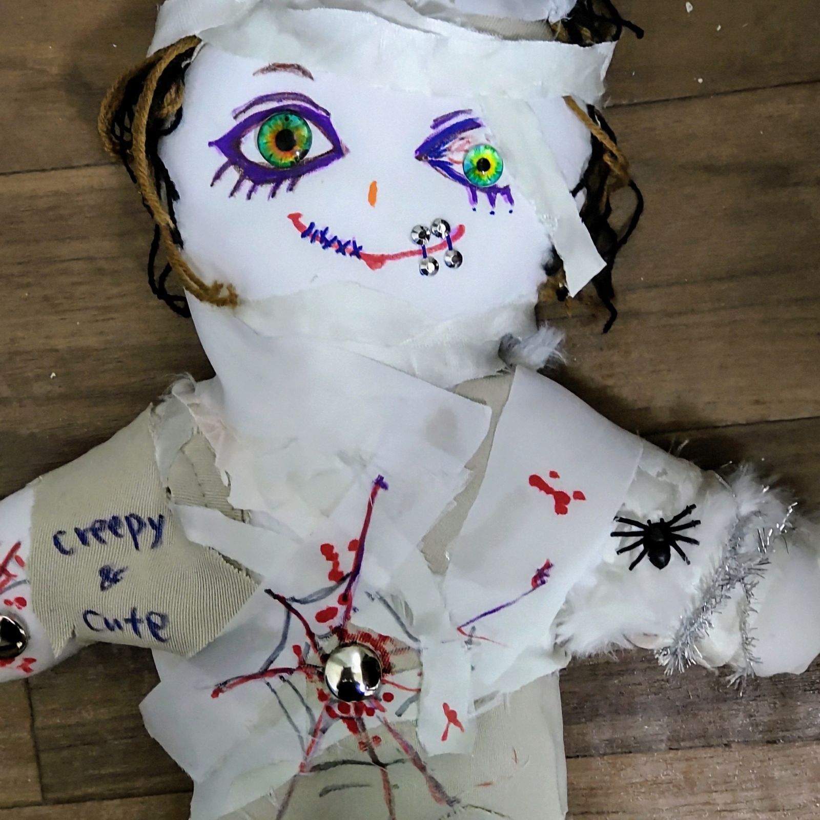ミイラ風手作り一点物　怖くてカワイイ人形2 Amazon.co.jp: Zerodeko 1PCハロウィーン人形ミイラ、怖いゾンビ