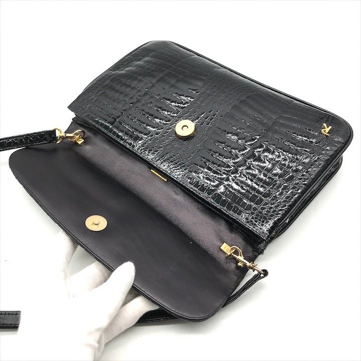 美品 MARIO CARUSO 本クロコダイル レザー クラッチ 2WAY ショルダー