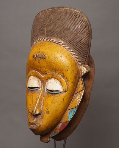 アフリカ コートジボワール バウレ族 マスク 仮面 No.470 木彫り