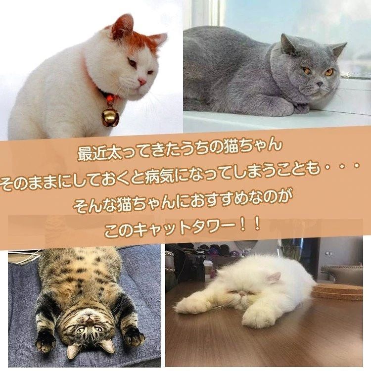 キャットタワー 猫タワー ネコ ハウス 据え置き型 大型 爪とぎ 多頭