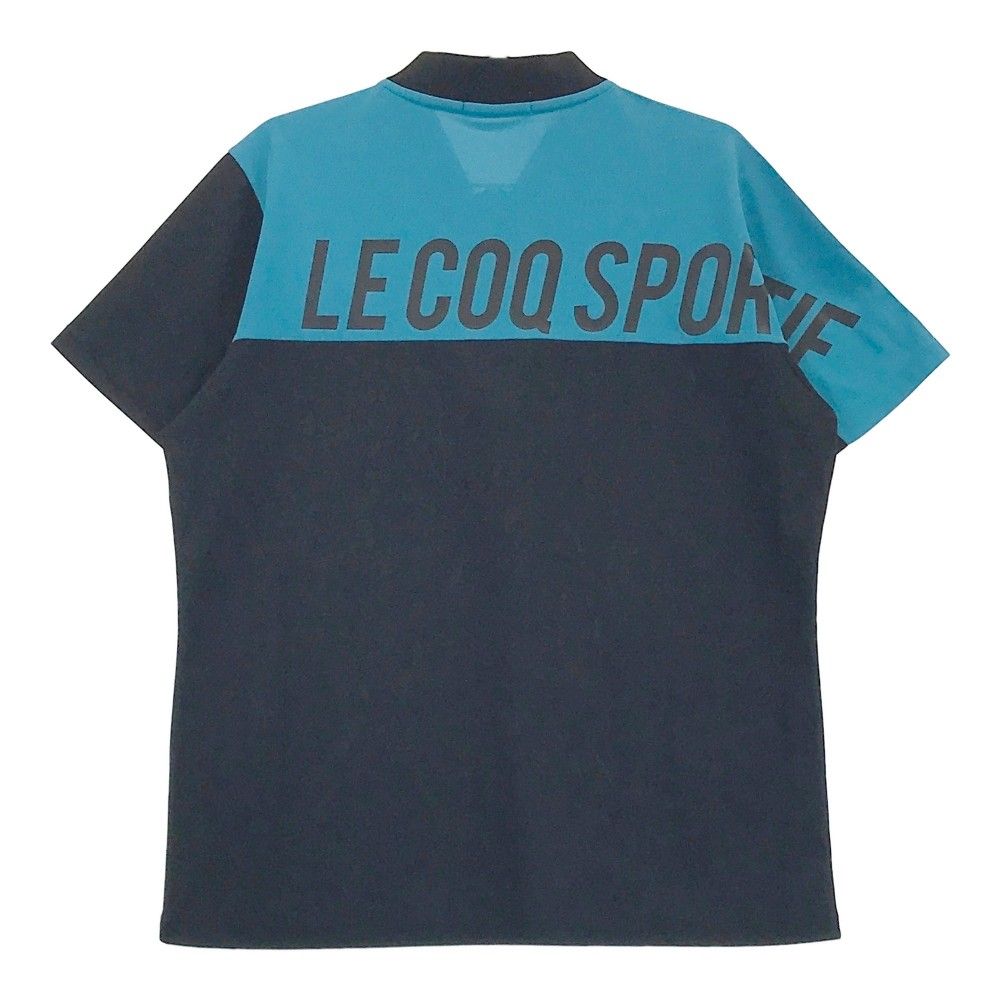 サイズ:LL lecoq GOLF ルコックゴルフ ハーフジップ 半袖 Tシャツ ブラック系 [240101221893]#ゴルフウェア メンズ ストスト