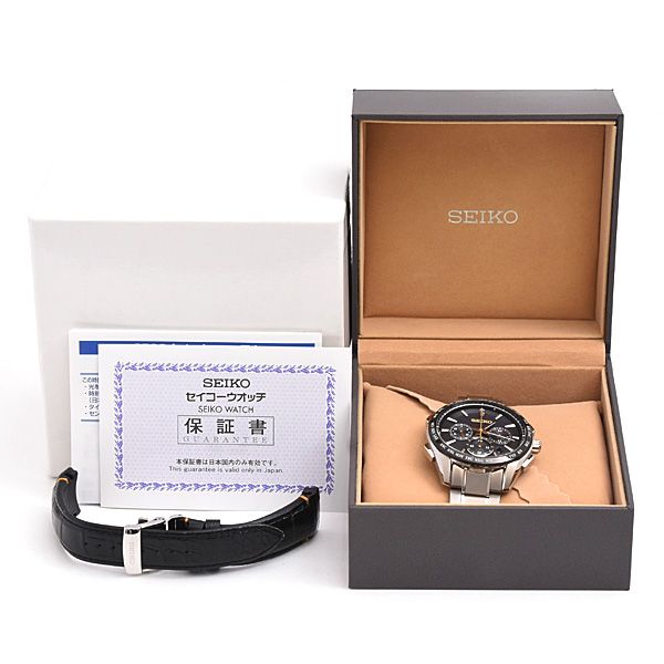 セイコー 腕時計 ワールドタイムクロノクロノグラフ ネイビー シルバー