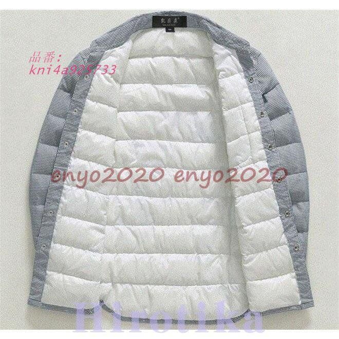 中綿ジャケット メンズ 軽量 シャツ ライトジャケット 厚手シャツ 秋冬 防寒服 カジュアル アウター コート kni4a925733