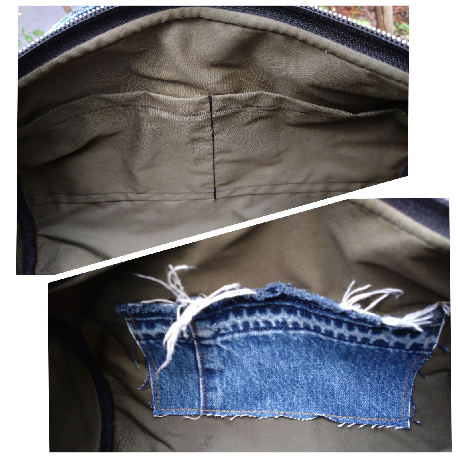 №768【DENIM❌️ドラム缶型ボストンバッグ♥】デニムリメイク
