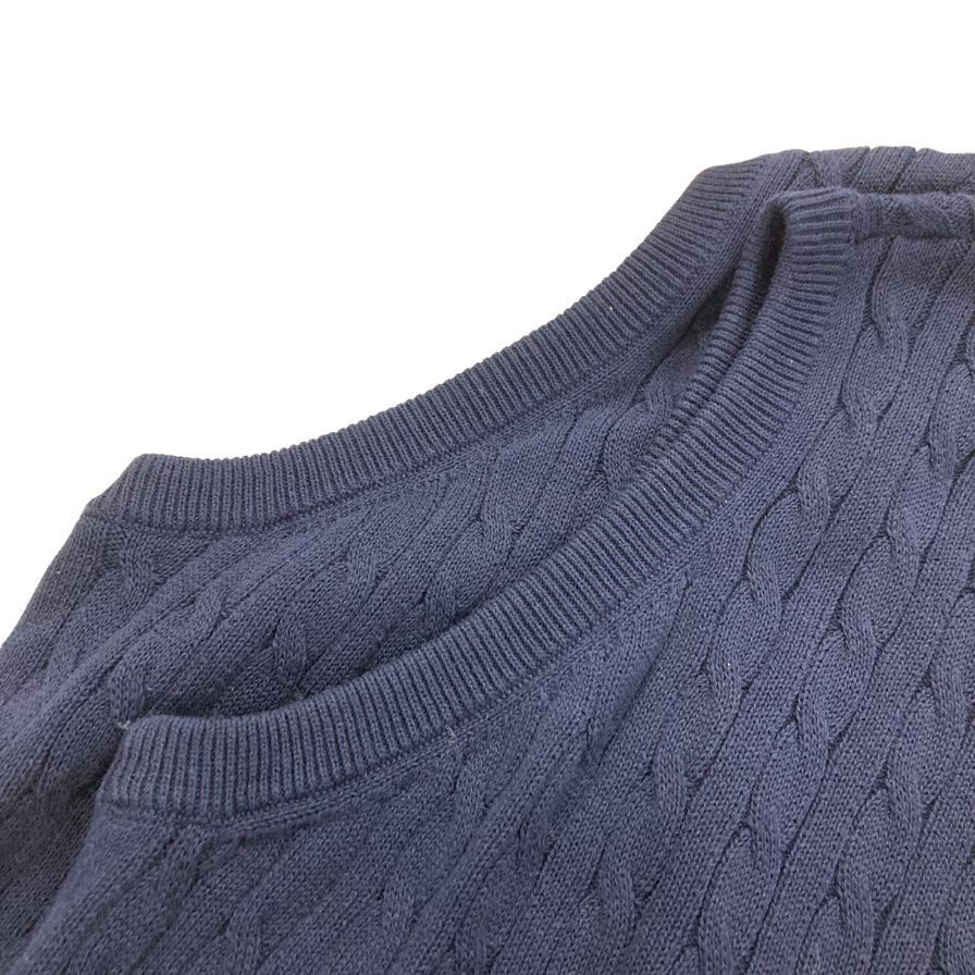 23区ゴルフ ニットベスト ケーブル編み ネイビー サイズ1【AFB35