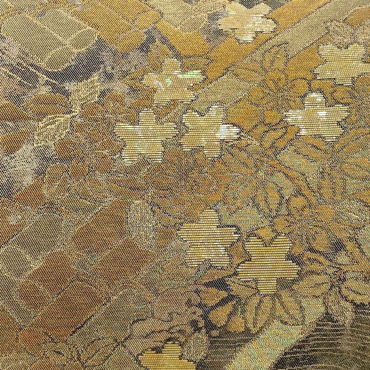 No.2580 正絹花筏金糸箔袋帯 No.2580 正絹花筏金糸箔袋帯 - メルカリ