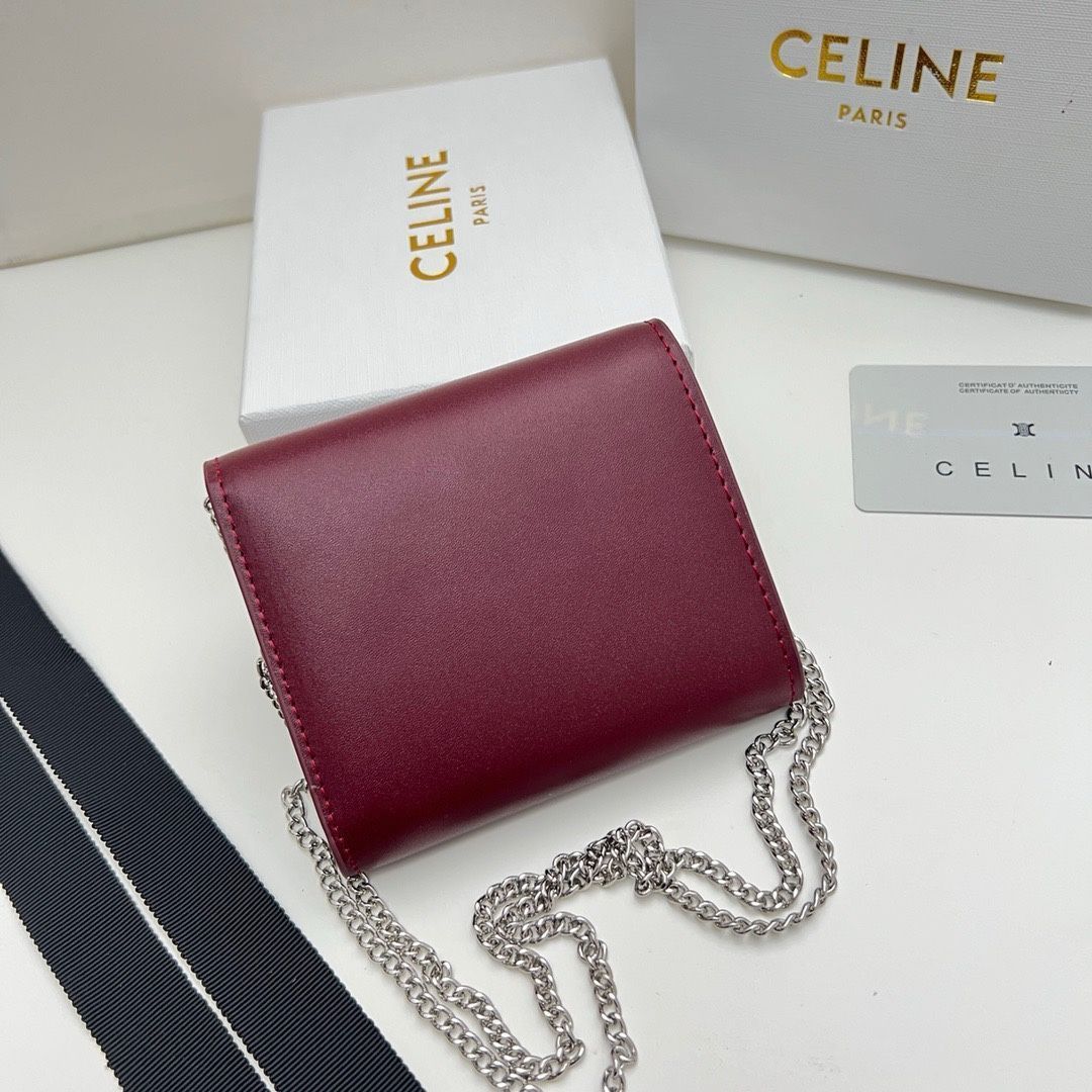 すぐ届く！幅広く使える CELINE トリオンフチェーンウォレット 本日限定】?Celine トリオンフ チェーンウォレット 10783 ? 高級