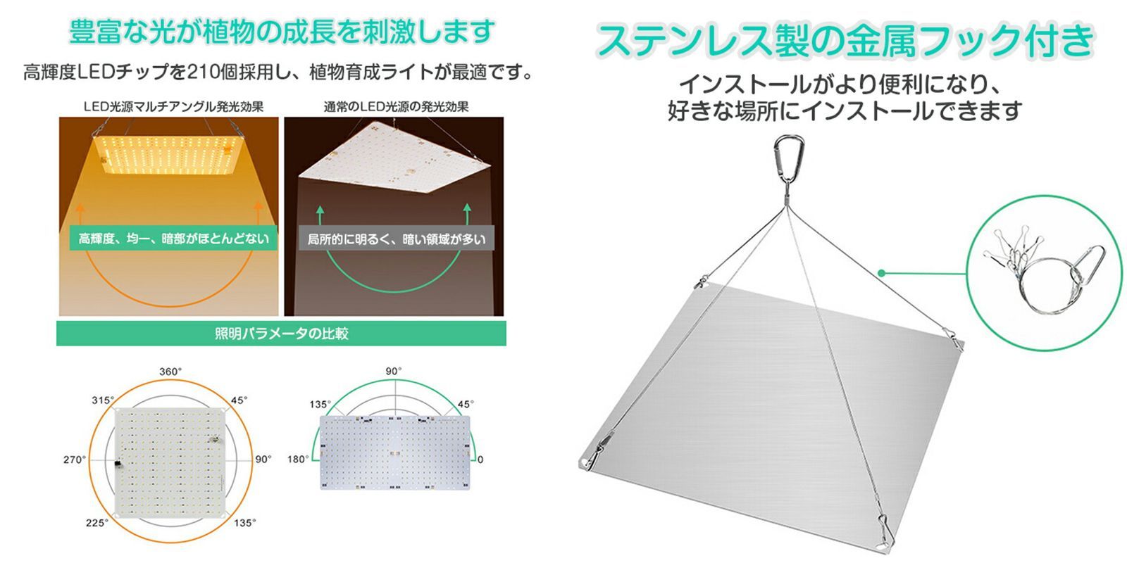 植物育成ライト LED 210個 育成ライト 植物 育つ ライト 高輝度