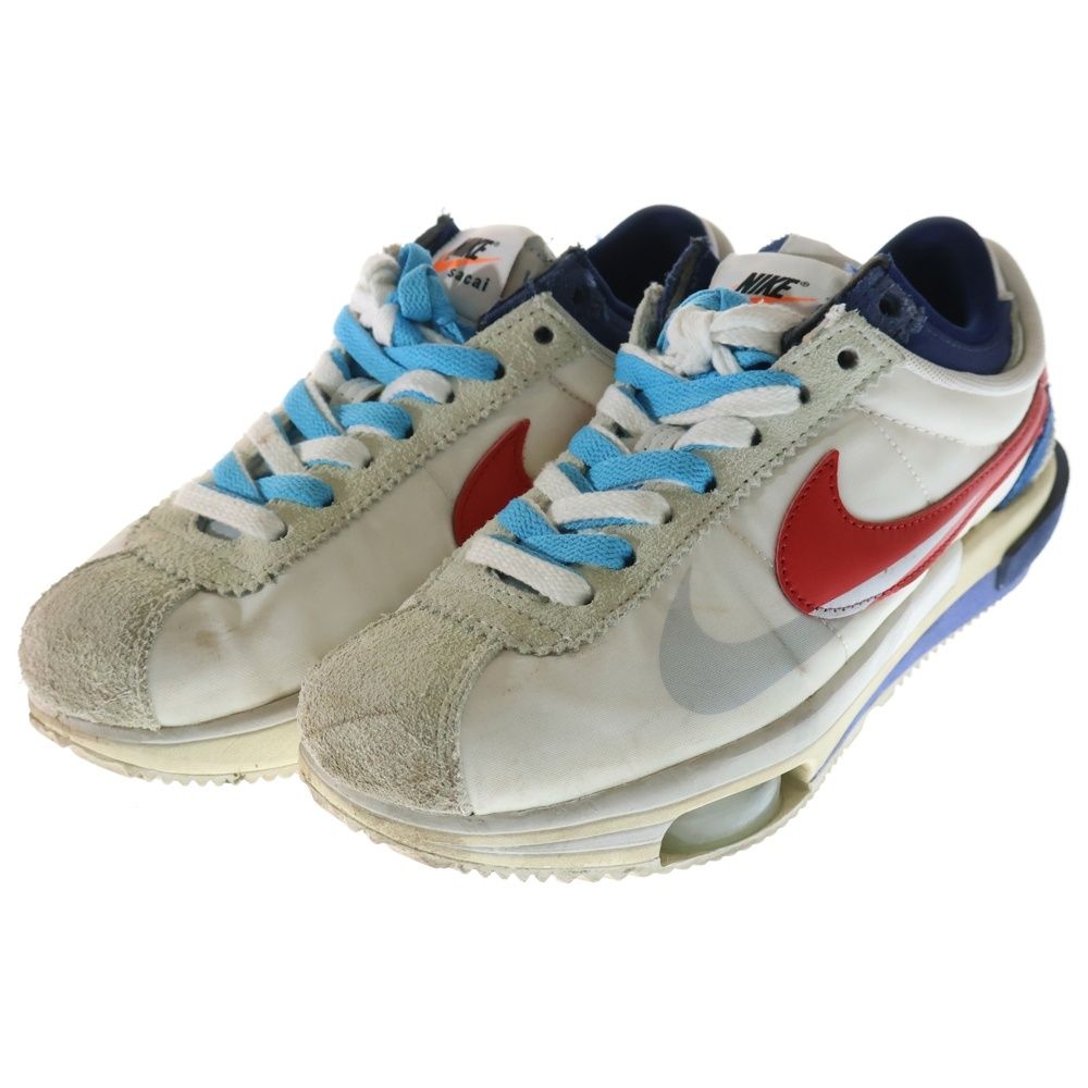 NIKE ナイキ ×sacai ZOOM CORTEZ WHITE AND UNIVERSITY RED サカイ ズーム コルテッツ ローカットスニーカー レディース US6 24cm DQ0581-100