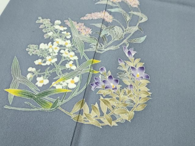 平和屋本店□極上 本加賀友禅作家 近藤京華 訪問着 花丸文 紅碧色地