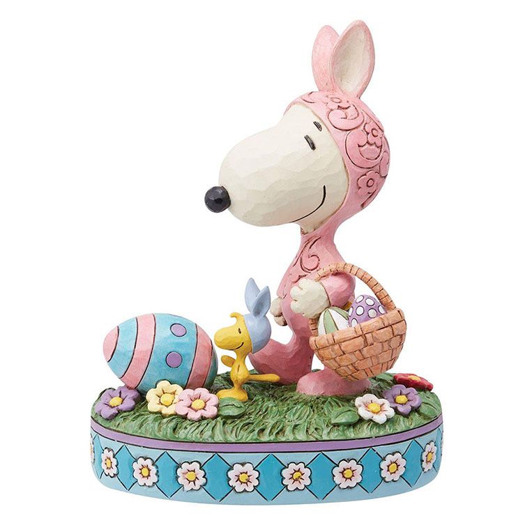 SNOOPY  スヌーピー＆ウッドストック イースター バニー フィギュア 15.5cm スヌーピー enesco Peanuts JIM SHORE