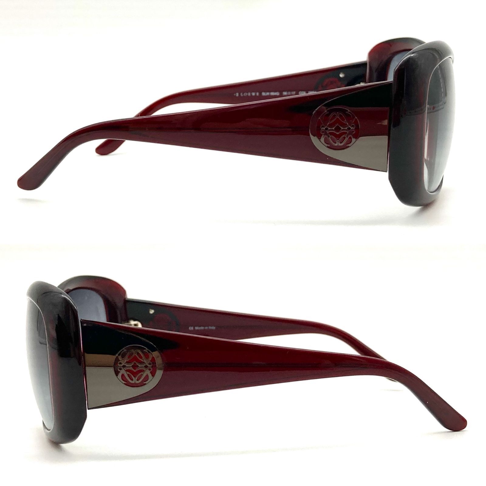 ロエベ サングラス プラスチック ボルドー エンブレムロゴ 美品 70712 ロエベ サングラス プラスチック ボルドー エンブレムロゴ 美品