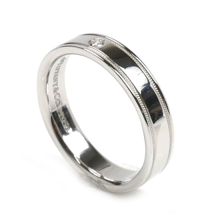 TIFFANY&Co. ティファニー Pt950プラチナ ダブルミルグレイン