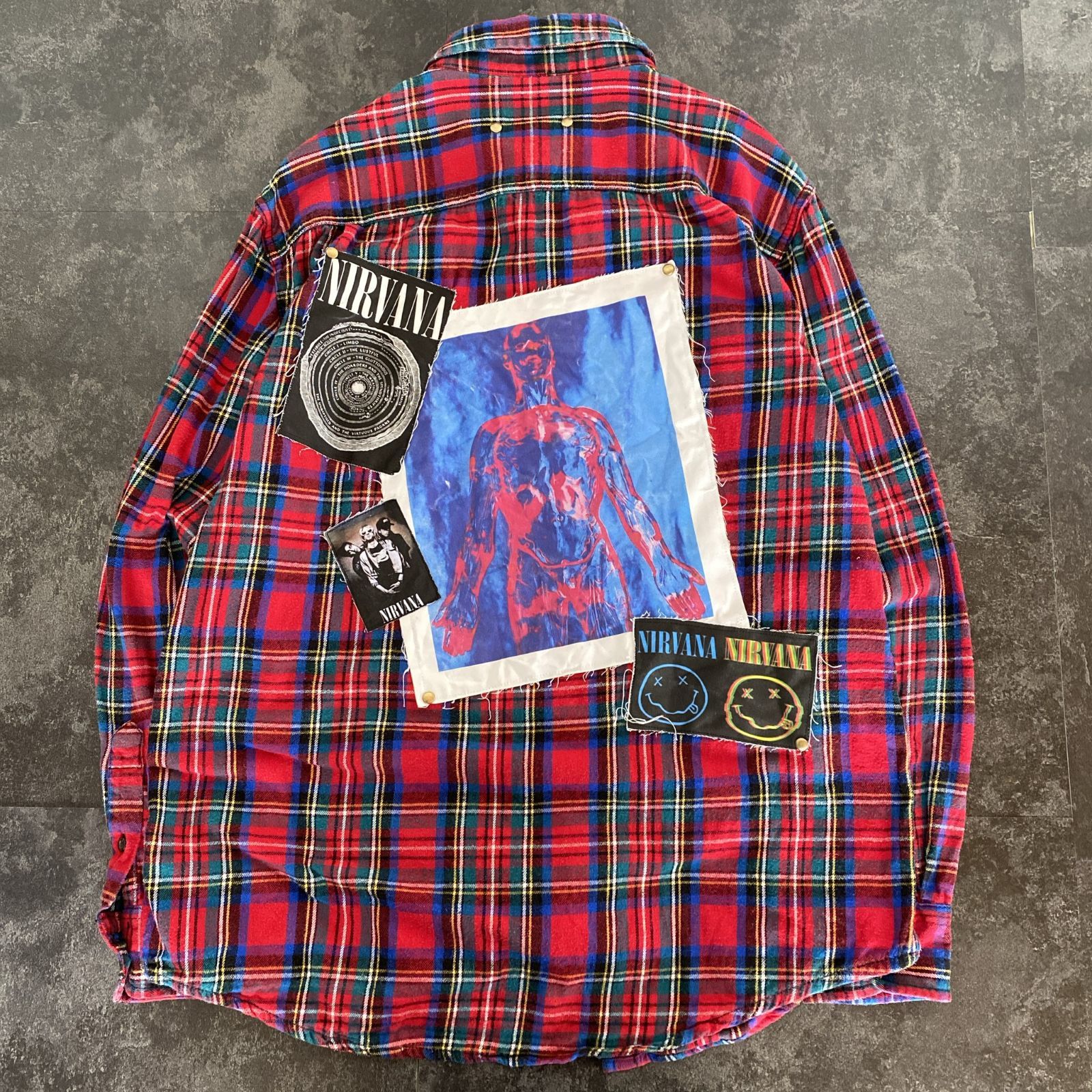 Remake】NIRVANA ニルヴァーナ Kurt Cobain カートコバーン チェック柄 