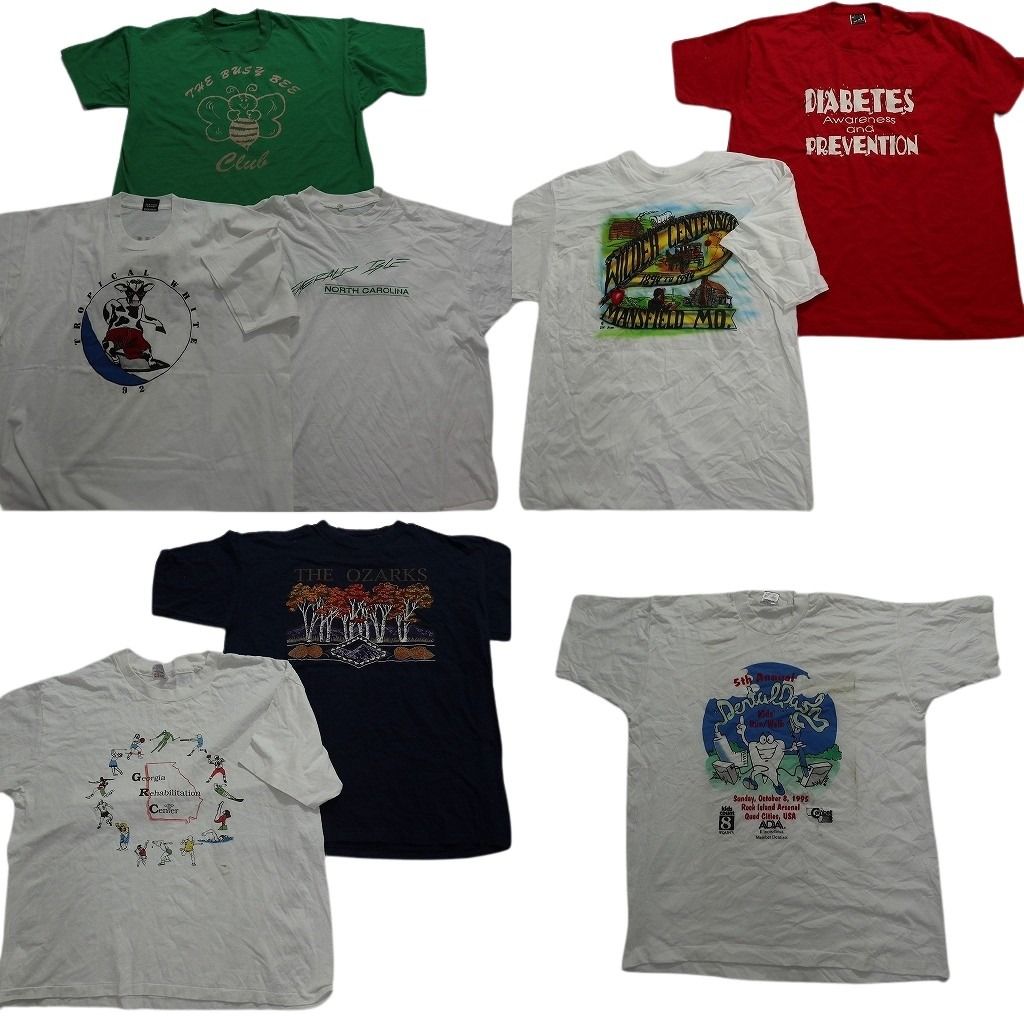 古着卸 まとめ売り ～90s　オールド 半袖Tシャツ 8枚セット (メンズ XL /2XL ) フロントプリント ワンポイントロゴ MS4858