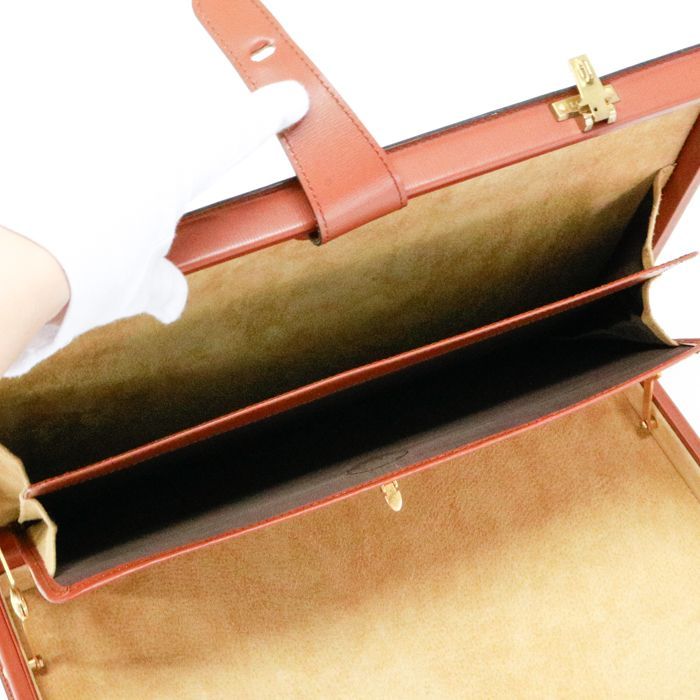 ロエベ LOEWE アタッシュケース レザー アナグラム トランク ブリーフ