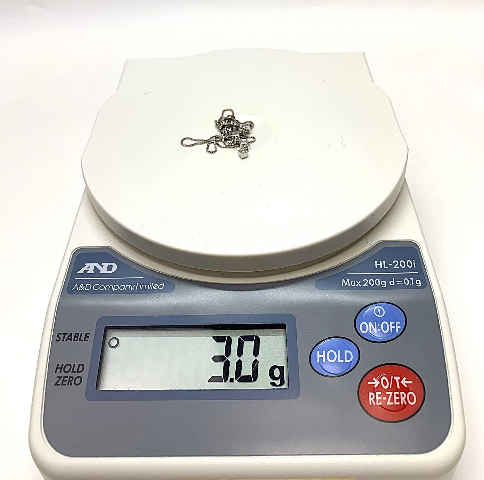K18WG 7連ダイヤモンドネックレス ペンダントネックレス 40cm 3.0g 