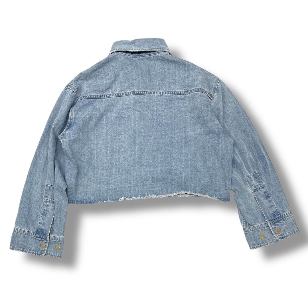 Ungrid アングリッド カットオフショートデニムシャツ ショート丈 長袖