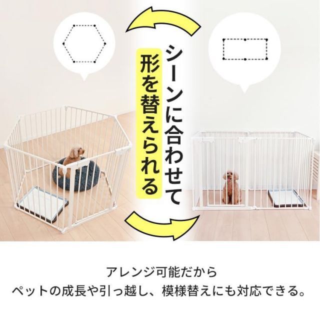 シンセーインターナショナル アイリスプラザ 犬 サークル 折りたたみペットサークル 組み換え自由 6枚セット ホワイト STEELWINDOWSANDDOORS_COM