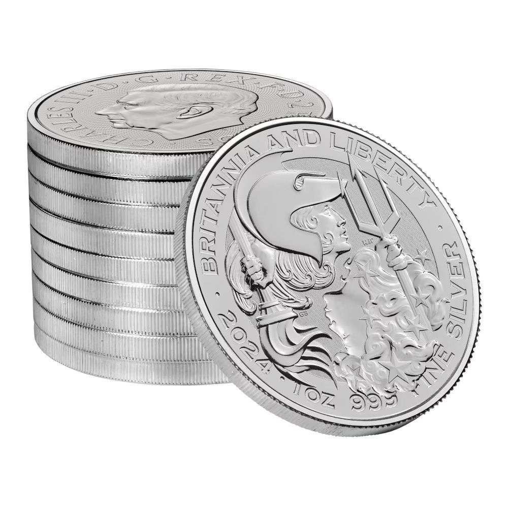 [保証書・カプセル付き] 2024年 (新品) イギリス「ブリタニアとリバティー」純銀 1オンス 銀貨