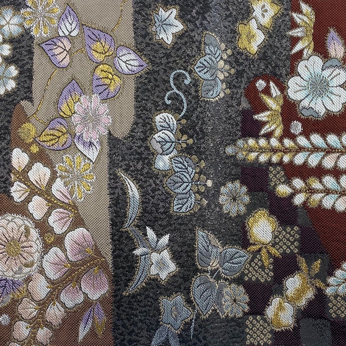 MUGETU 無月 全通 袋帯 総刺繍 金糸 正絹 ガード加工済 Q739 ho-22.jpg