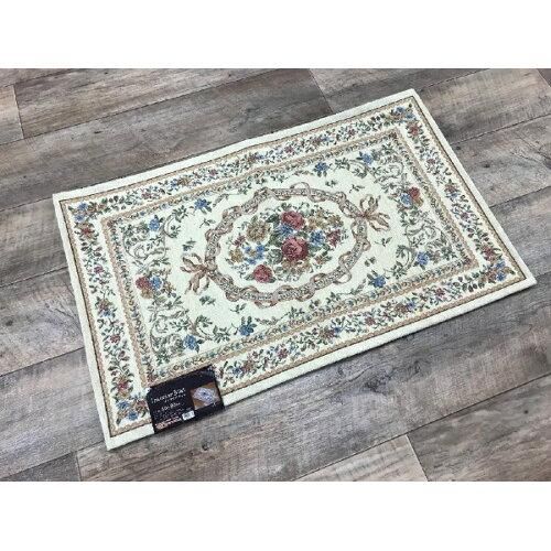 【新品・2営業日で発送】イケヒコ 玄関 マット エレガント 薄い 洗える アイボリー 約70×120cm