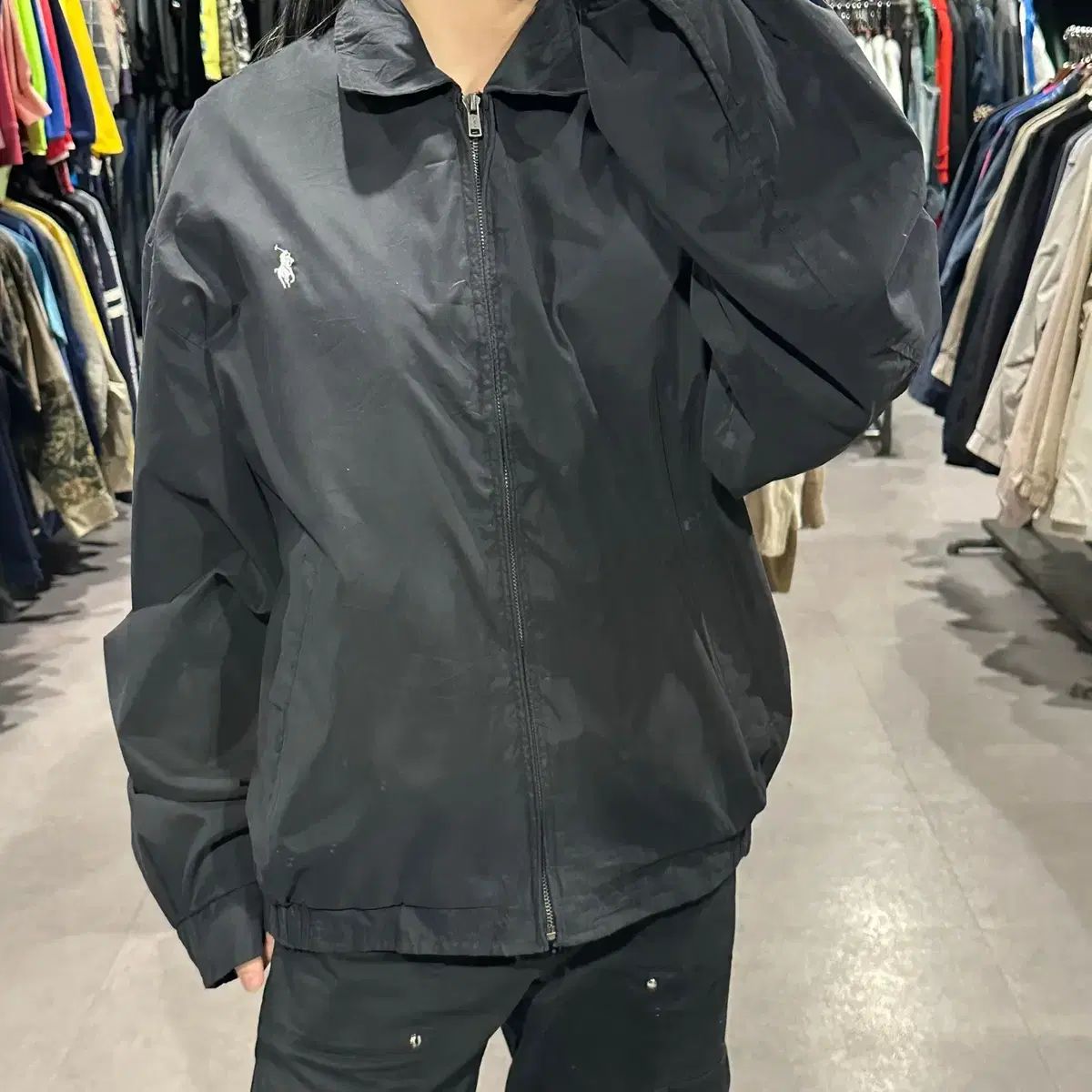 （ 347 ） POLO ポロ Ralph Lauren(ラルフローレン) ヴィンテージ ボンバー ジャケット ブルゾン 黒