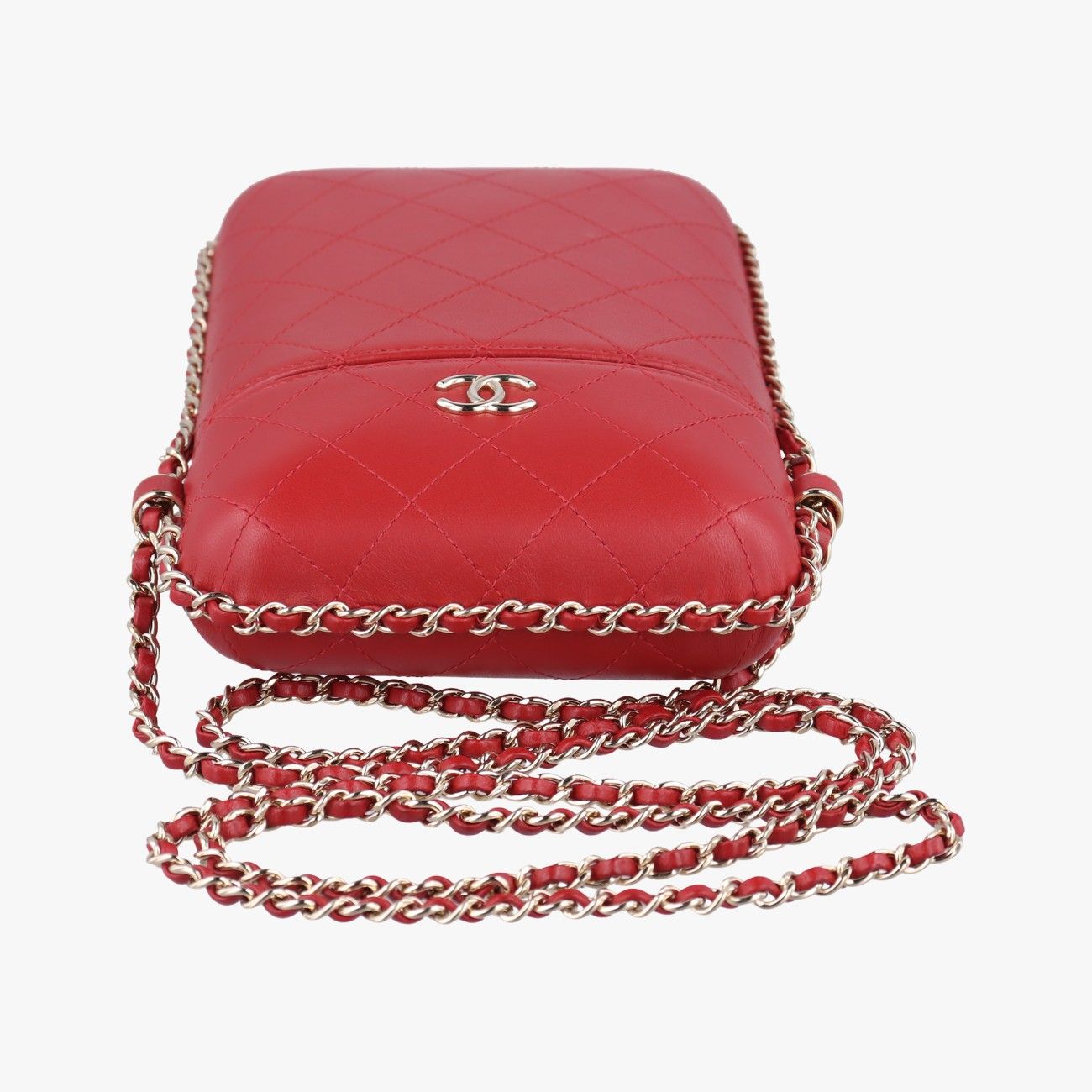 シャネルChanelシャネル CC フォン ホルダーレッドレザー