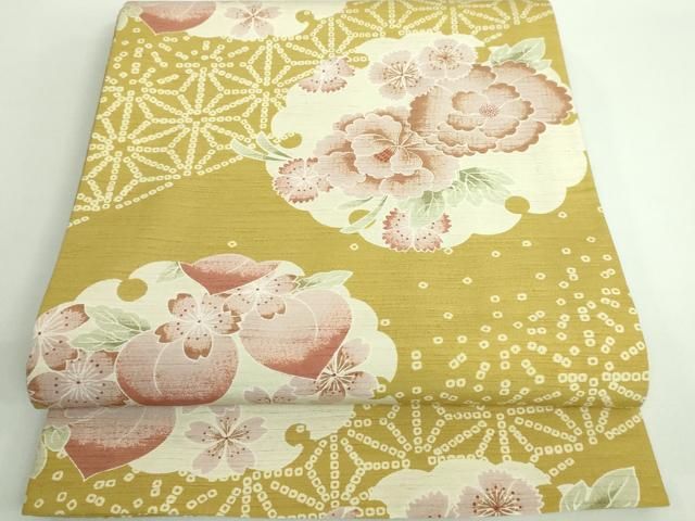 平和屋着物□極上 両面 全通柄 京袋帯 撫松庵 雪輪花文 DZAA9709kh5