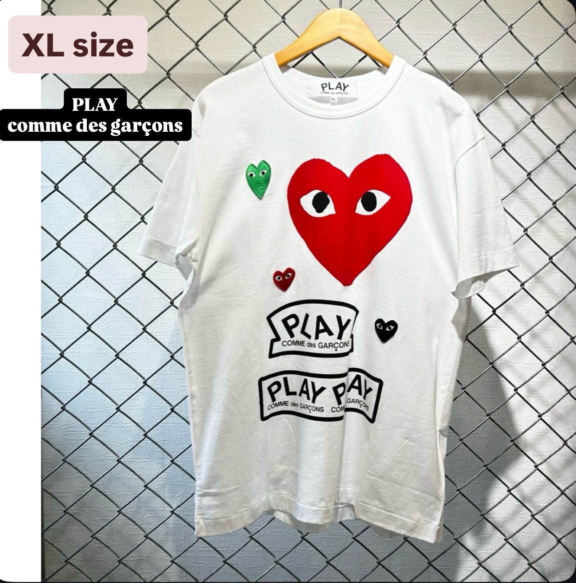 即完売 大人気 プレイ コムデギャルソン ハート 刺繍入り Tシャツ 完売