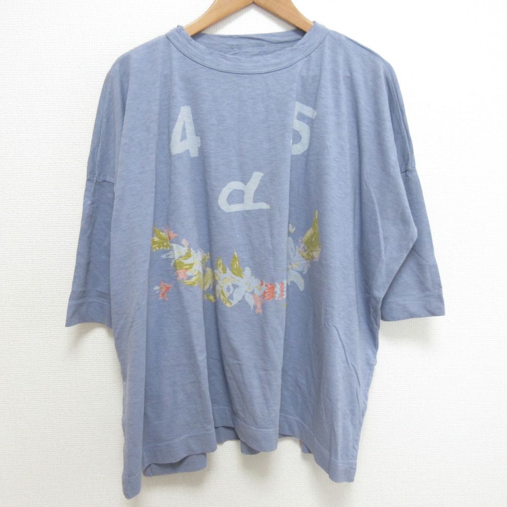 45R Tシャツ・カットソー レディース フォーティーファイブアール 中古　古着 美品 45R フォーティーファイブアール ロゴプリント ハーフ