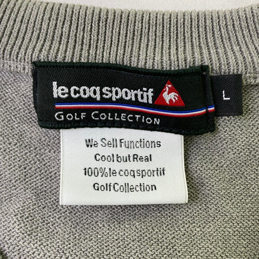 サイズ：L LE COQ GOLF ルコックゴルフ  ニットベスト アーガイル柄 グレー系 [240101418061] ゴルフウェア メンズ ストスト LE COQ GOLF ルコックゴルフ ニットベスト アーガイル柄 グレー