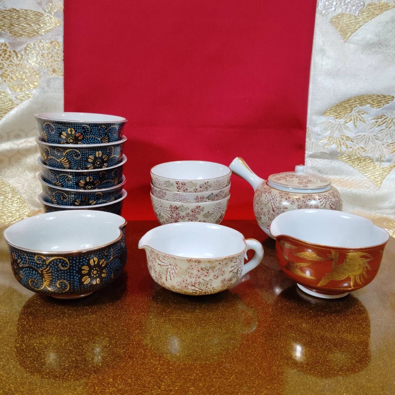 九谷焼 九谷鏑木 芦雁図　宝瓶 湯冷まし 煎茶碗 煎茶器　茶道具　鏑木 九谷焼 九谷鏑木 芦雁図 宝瓶 湯冷まし 煎茶碗 煎茶器 茶道具 鏑木