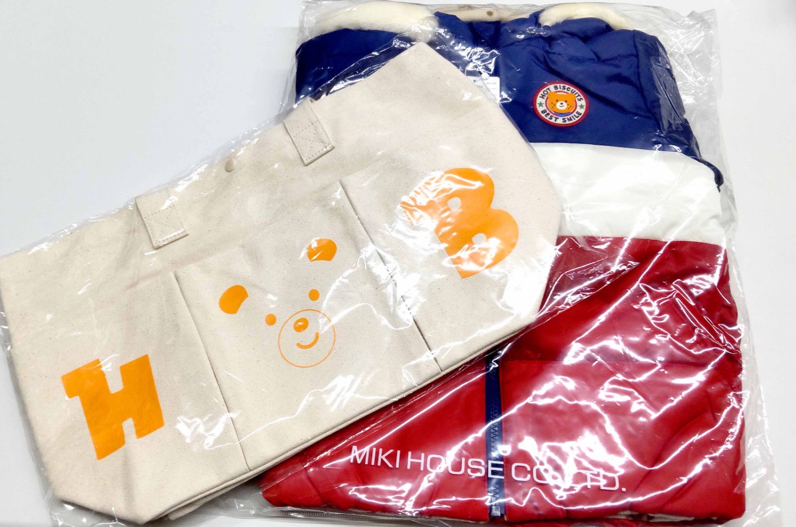 正規品】ミキハウス ホットビスケッツ 裏地フリースジャンパー＆トート 