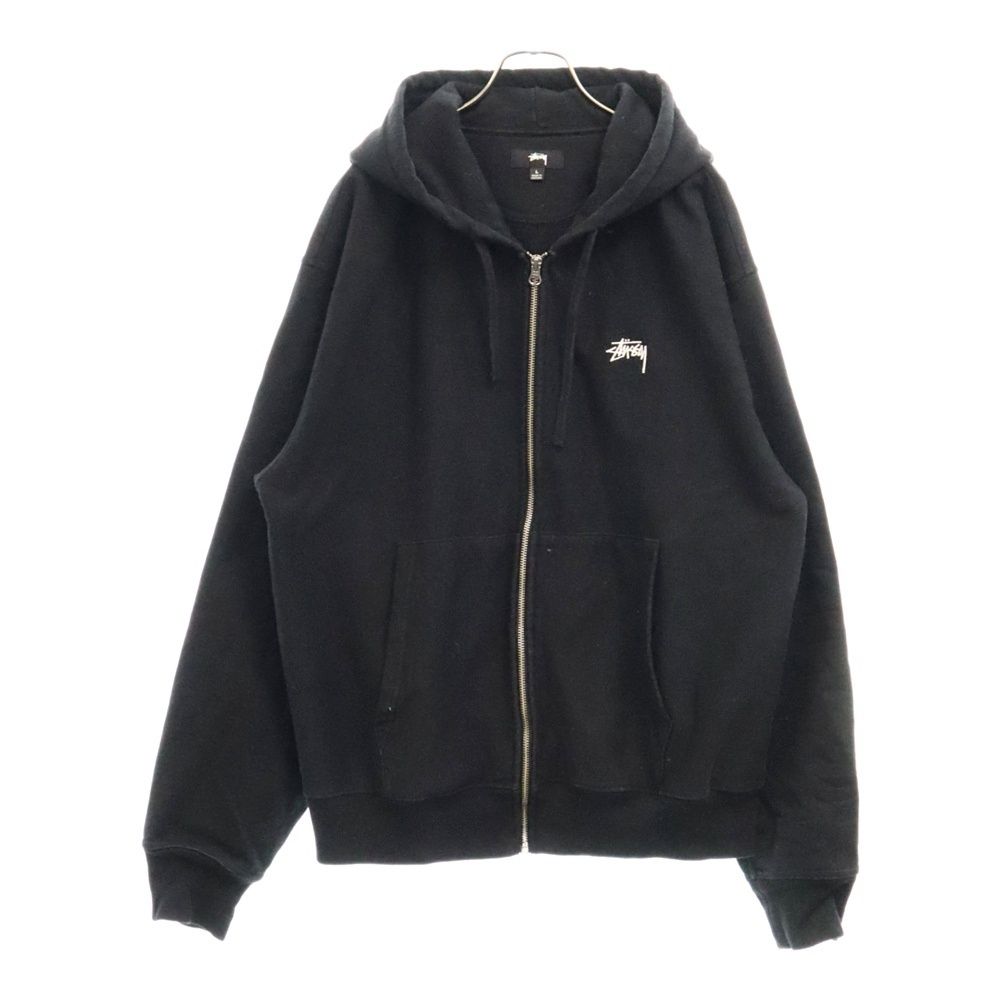 Stussy ブラック ジップアップパーカーⅯ