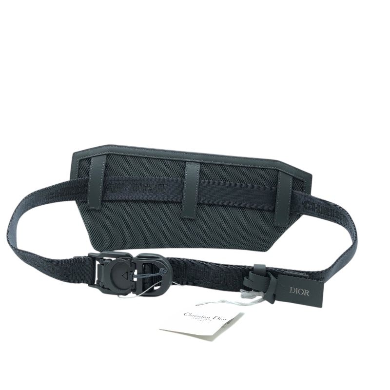 クリスチャン ディオール Christian Dior ウエストポーチバッグ グレー レザー メンズ ウエストバッグ