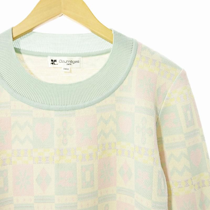美品　レア　courreges クレージュ　ロゴ　ニット　ウール 美品 レア courreges クレージュ ロゴ ニット ウール