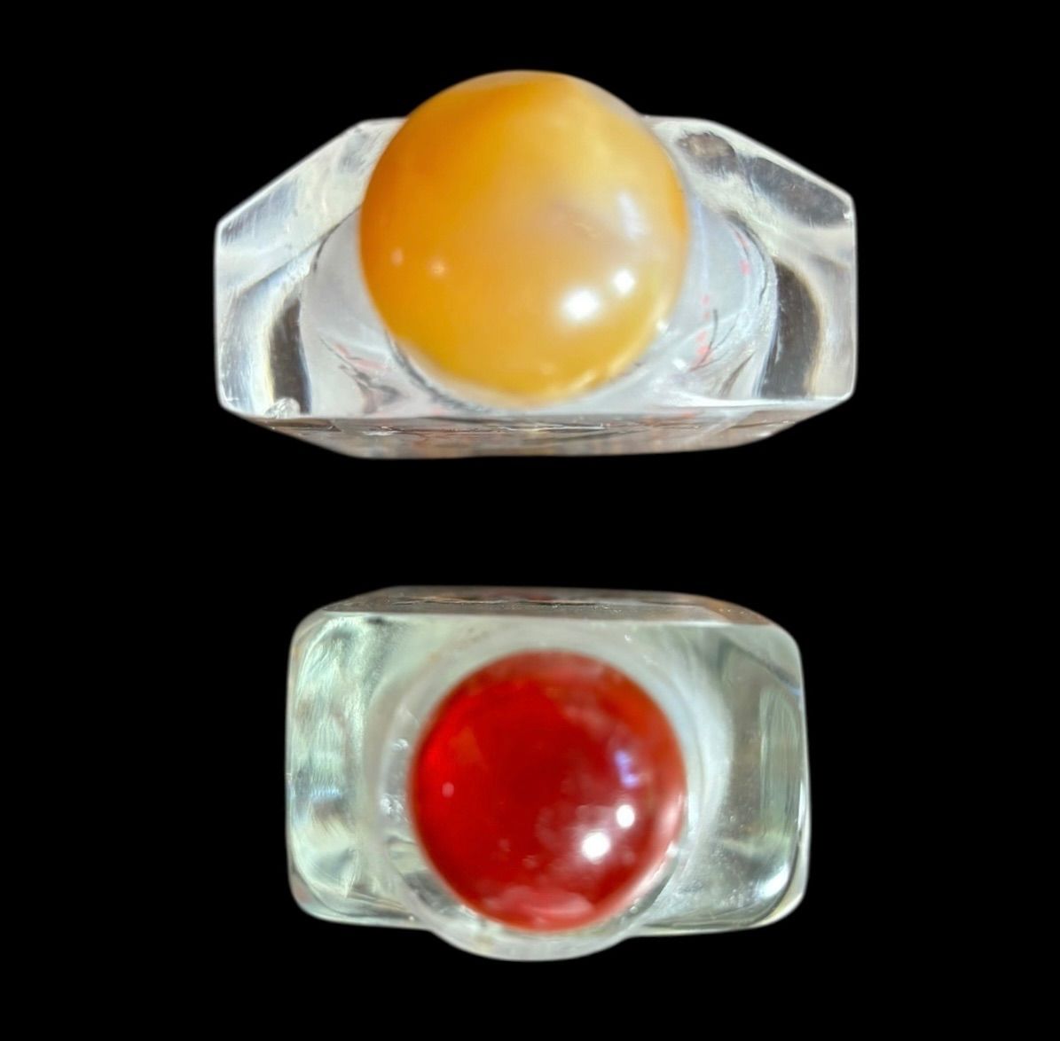 中国美術　鼻煙壺8個セット ◇中国美術【粉彩花卉鼻煙壷・Snuff Bottle 慎徳堂製銘 袋付