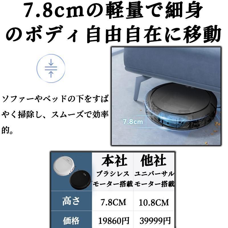 ロボット掃除機5000Pa強力吸引水拭き両用あす楽お掃除ロボットWiFi超薄型畳自動充電静音花粉対策130分間連続稼働高性能
