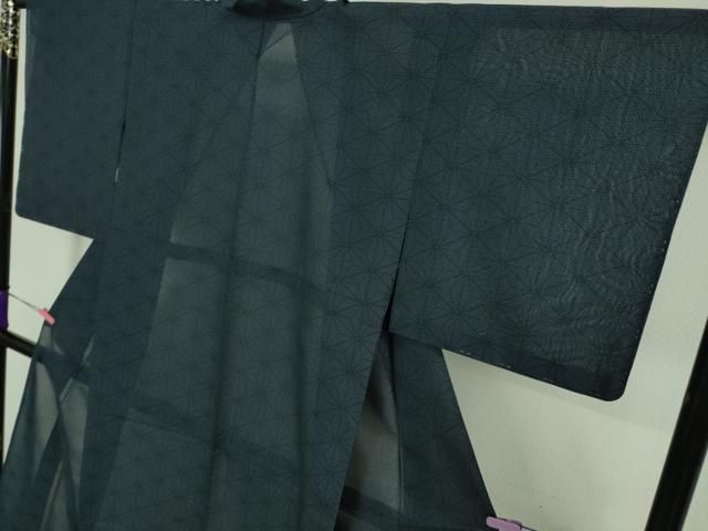 平和屋着物□極上 夏物 本場大島紬 夏大島 麻の葉 逸品 未使用