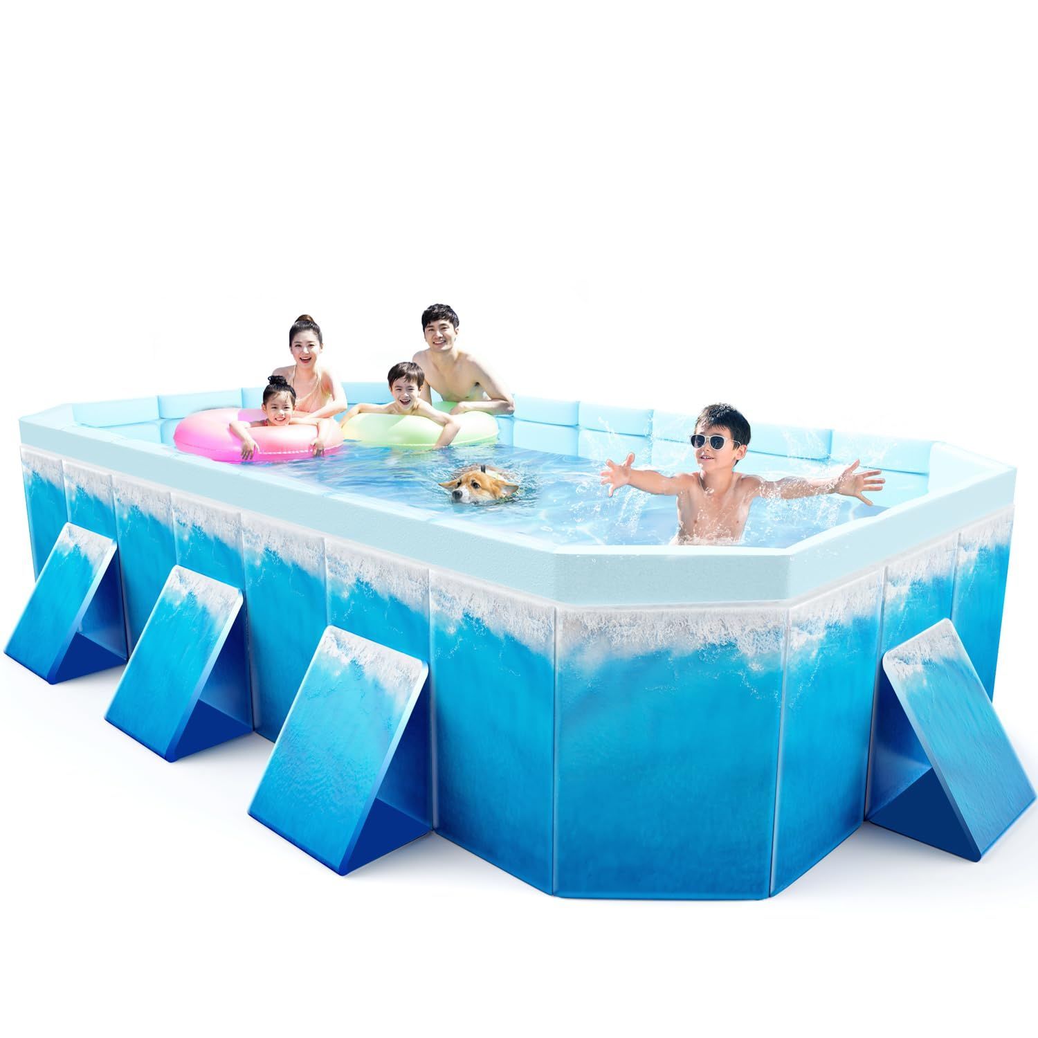 特別価格　深い 水遊び pool 巨大swimming 暑さ対策 折り畳みプール 非膨張式 収納便利 おもちゃ 犬 屋内/庭/屋外用 子ども 家庭用プール 大きめプール 四角い Alwgreen 安全無毒 ギフト 耐摩擦 耐