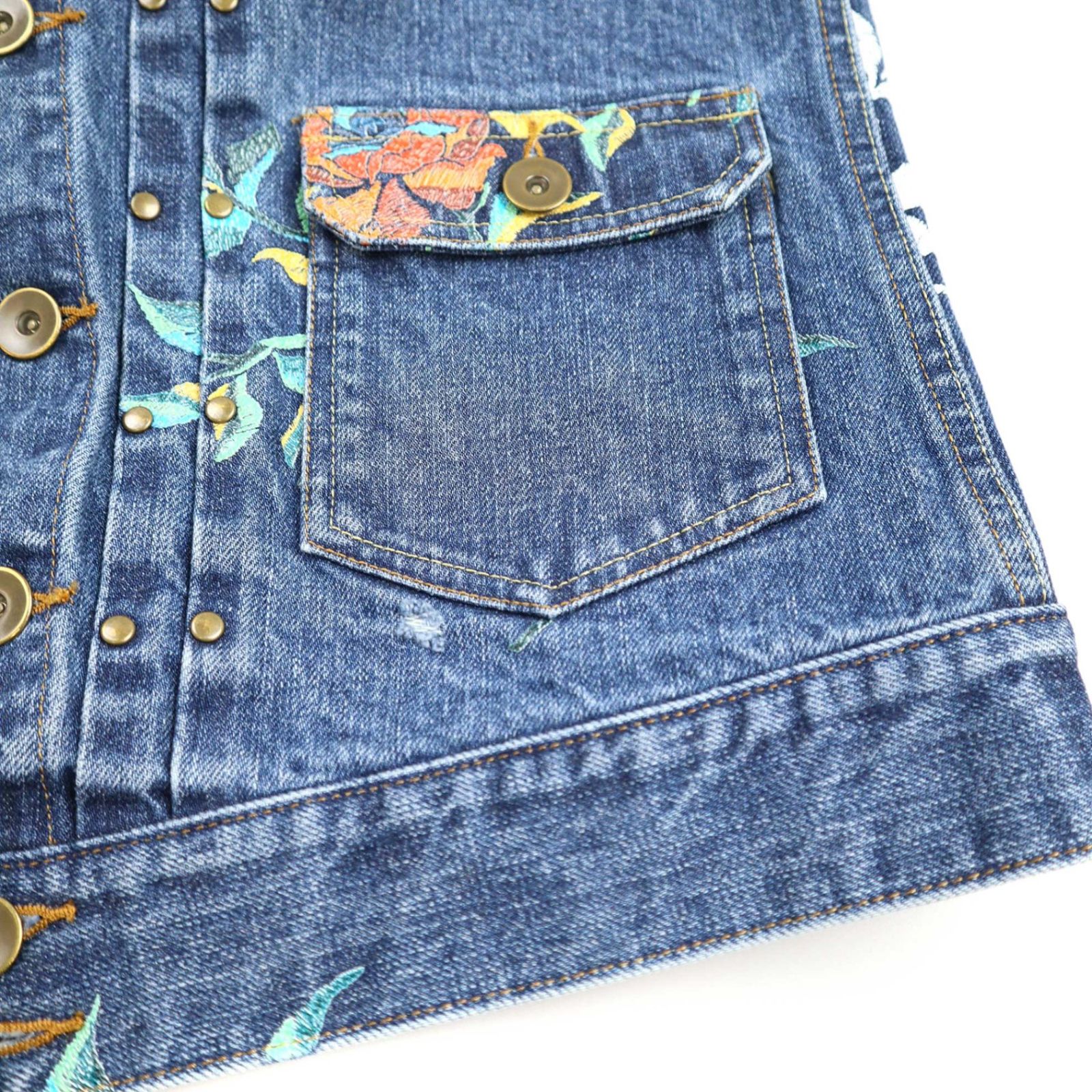 BED J.W. FORD ベッドフォード 24AW Flower Pattern denim vest 