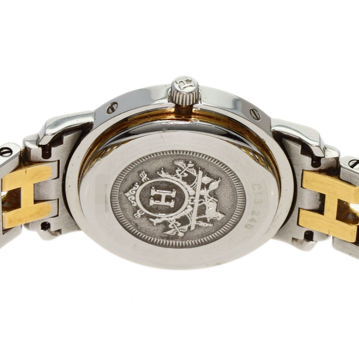 HERMES エルメス CL4.220 クリッパー 旧ベルト 腕時計 SS コンビ レディース [中古] HERMES - HERMES エルメス CL4.220 クリッパー 旧ベルト 腕時計 SS