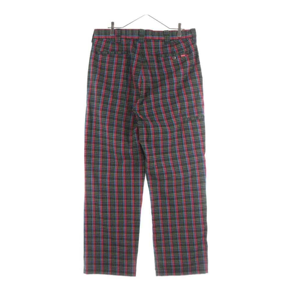 SUPREME シュプリーム 23SS Work Pant Red Plaid チェック柄 ジップアップ ワークパンツ レッド