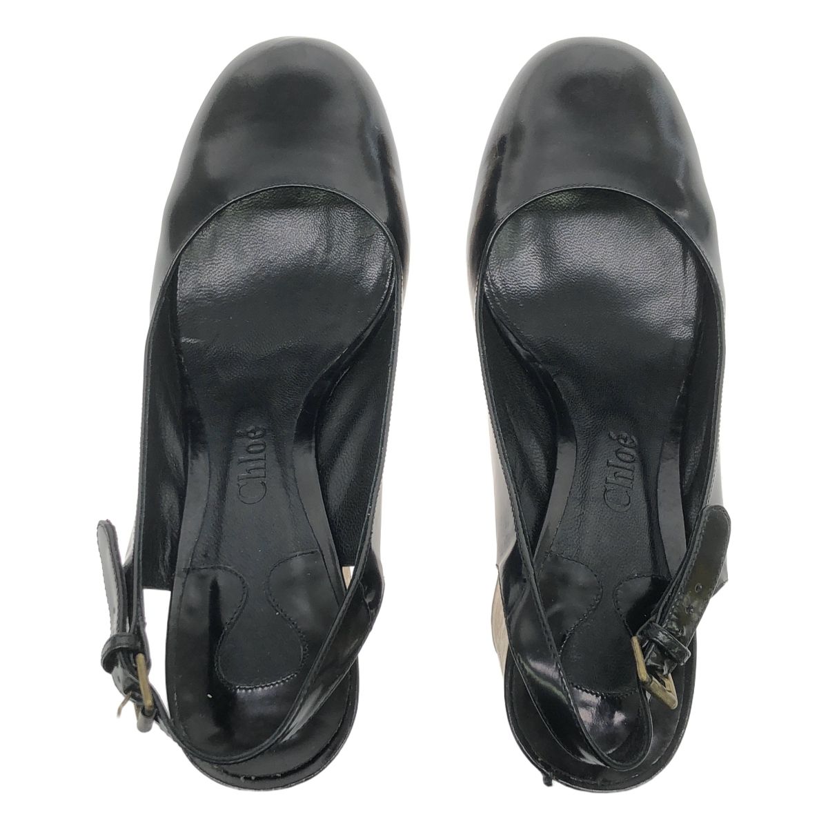 Chloe ブラックリボン結びプラットフォームヒール 美品】 Chloe / クロエ | レザー リボン ウッドヒール パンプス | 37