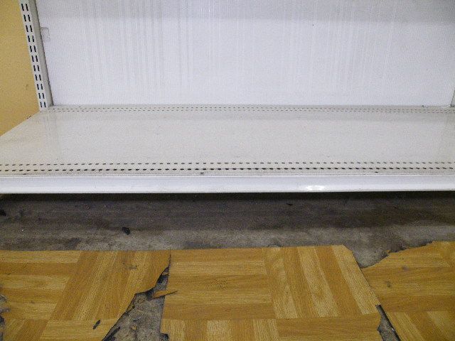 オカムラ製 H210cm×W120cm 2連結片面4段什器 背面ボードタイプ 
