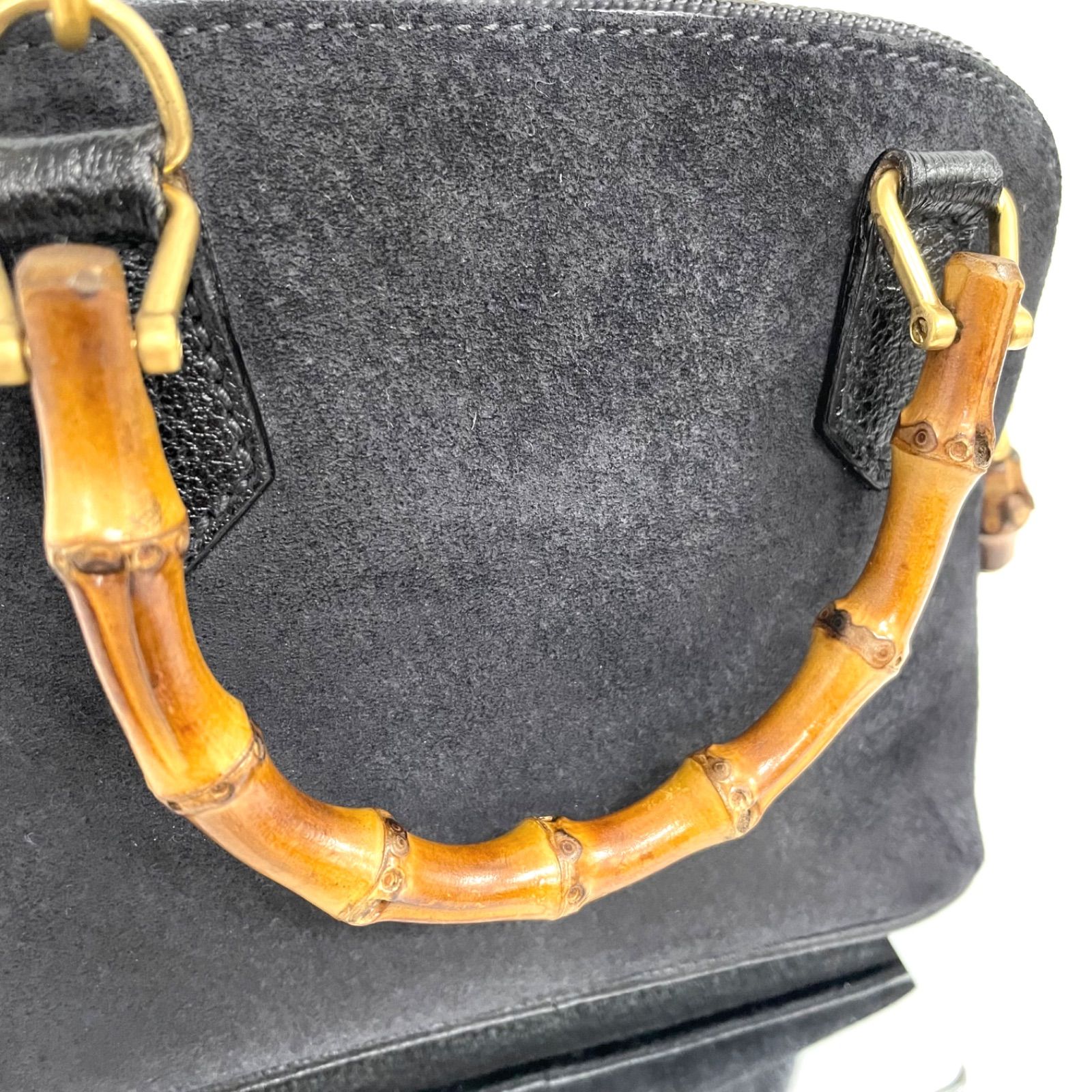 GUCCI グッチ バンブー スエード ショルダーバッグ ハンドバッグ 2Way