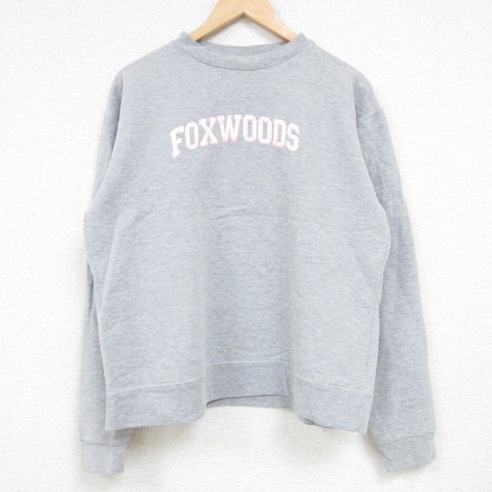 L/古着 長袖 スウェット メンズ 90s FOXWOODS クルーネック グレー 霜降り 24sep07 中古 スエット トレーナー トップス